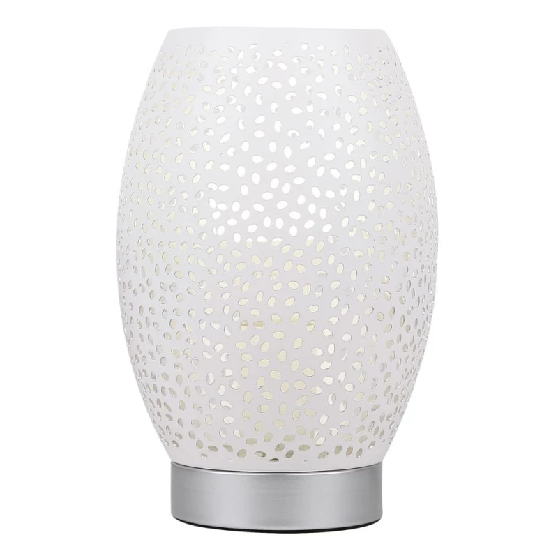 Stolná dizajnová lampa VENUS - 1xE27, 60W, strieborná / biela