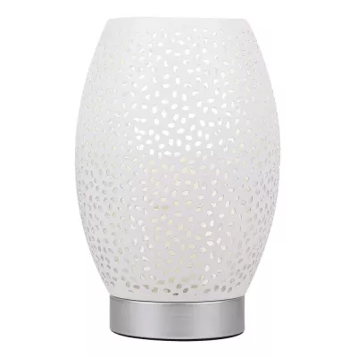 Stolná dizajnová lampa VENUS - 1xE27, 60W, strieborná / biela