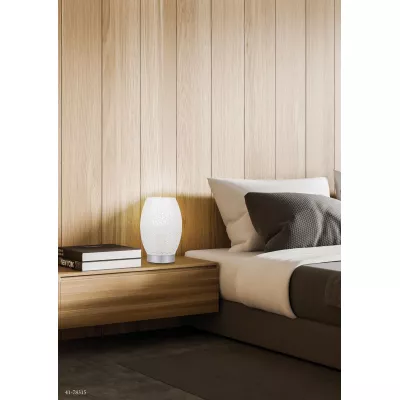 Stolná dizajnová lampa VENUS - 1xE27, 60W, strieborná / biela