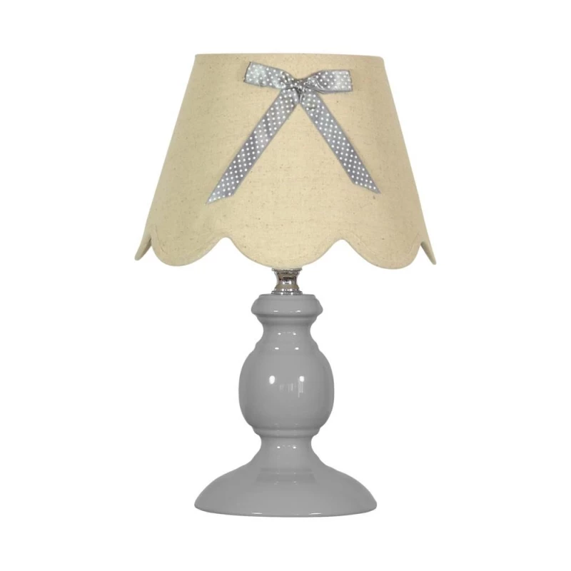 Stolná lampa WHILMA - 1xE14, 40W, šedá / béžová