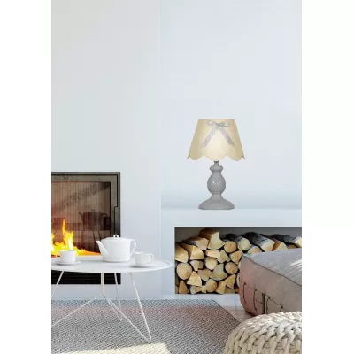 Stolná lampa WHILMA - 1xE14, 40W, šedá / béžová