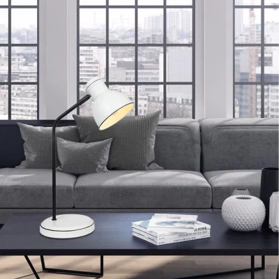 Moderná stolná lampa ZUMBA - 1xE14, 40W, biela / čierna