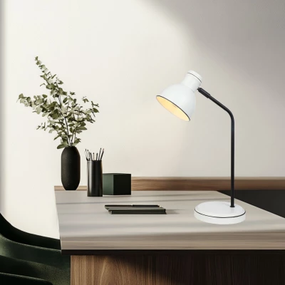 Moderná stolná lampa ZUMBA - 1xE14, 40W, biela / čierna