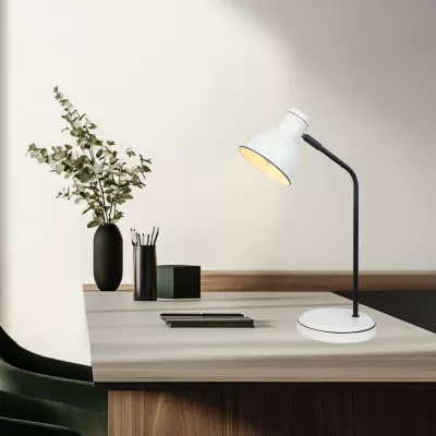 Moderná stolná lampa ZUMBA - 1xE14, 40W, biela / čierna