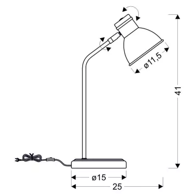 Moderná stolná lampa ZUMBA - 1xE14, 40W, biela / čierna