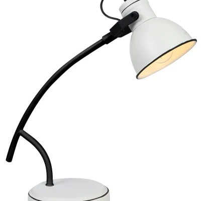 Moderná stolná čítacia lampa ZUMBA - 1xE14, 40W, biela / čierna