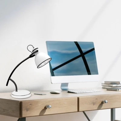 Moderná stolná čítacia lampa ZUMBA - 1xE14, 40W, biela / čierna