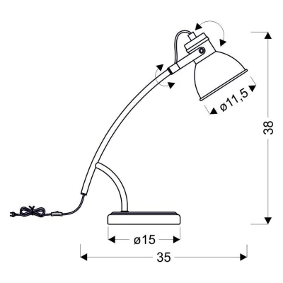 Moderná stolná čítacia lampa ZUMBA - 1xE14, 40W, biela / čierna