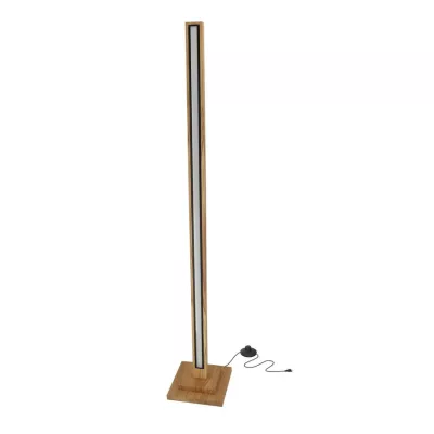 LED stojacia drevená lampa ALSET - 18W, 4000K (denná biela), dub / čierna