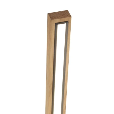 LED stojacia drevená lampa ALSET - 18W, 4000K (denná biela), dub / čierna