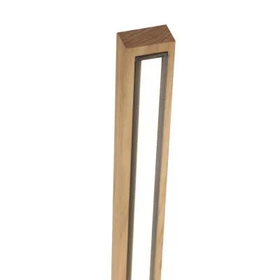 LED stojacia drevená lampa ALSET - 18W, 4000K (denná biela), dub / čierna