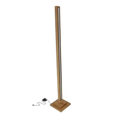 LED stojacia drevená lampa ALSET - 18W, 4000K (denná biela), dub / čierna