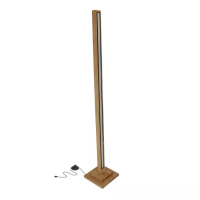 LED stojacia drevená lampa ALSET - 18W, 4000K (denná biela), dub / čierna