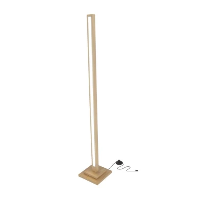LED stojacia drevená lampa ALSET - 18W, 4000K (denná biela), buk / strieborná