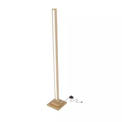 LED stojacia drevená lampa ALSET - 18W, 4000K (denná biela), buk / strieborná