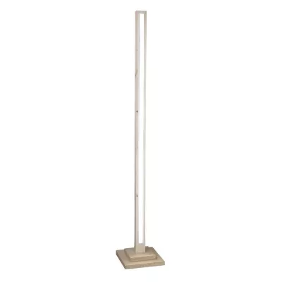 LED stojacia drevená lampa ALSET - 18W, 4000K (denná biela), buk / strieborná