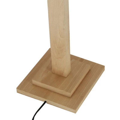 LED stojacia drevená lampa ALSET - 18W, 4000K (denná biela), buk / strieborná
