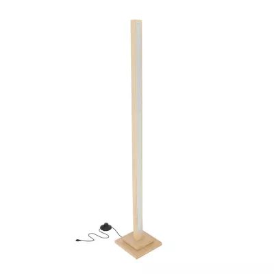 LED stojacia drevená lampa ALSET - 18W, 4000K (denná biela), buk / strieborná