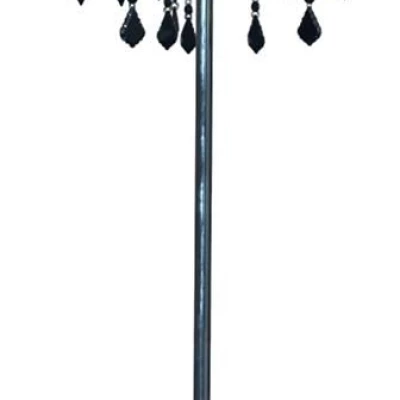 Moderná stojacia lampa ASTOR - 3xE14, 40W, chrómovaná / červenočierna
