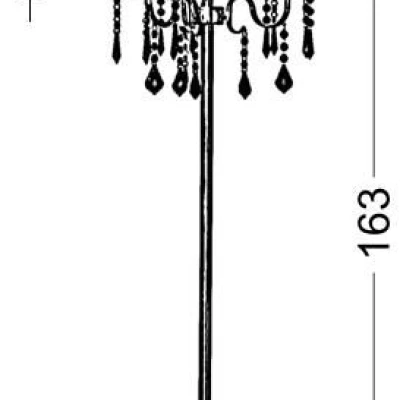Moderná stojacia lampa ASTOR - 3xE14, 40W, chrómovaná / červenočierna