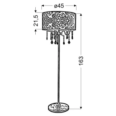 Moderná stojacia lampa ASTOR - 3xE14, 40W, chrómovaná / červenočierna