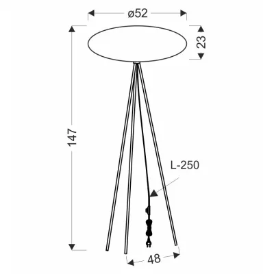 Dizajnová stojacia lampa CAFEE - 1xE27, 40W, čierna / latte