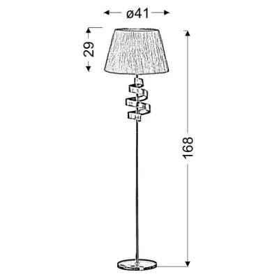 Stojacia lampa DENIS - 1xE27, 60W, chrómovaná / zlatá