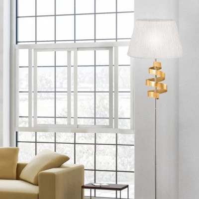 Stojacia lampa DENIS - 1xE27, 60W, chrómovaná / zlatá