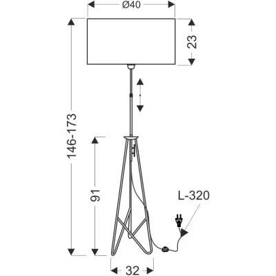 Moderná stojacia lampa FLOAT - 1xE27, 60W, čierna / hnedá