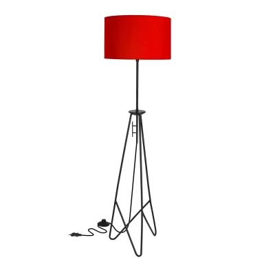 Moderná stojacia lampa FLOAT - 1xE27, 60W, čierna / červená