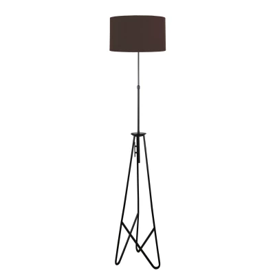 Moderná stojacia lampa FLOAT - 1xE27, 60W, čierna / hnedá