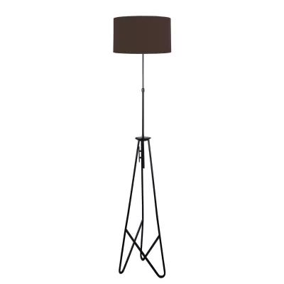 Moderná stojacia lampa FLOAT - 1xE27, 60W, čierna / hnedá