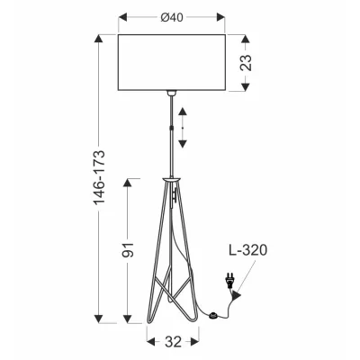 Moderná stojacia lampa FLOAT - 1xE27, 60W, čierna