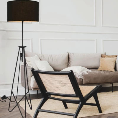 Moderná stojacia lampa FLOAT - 1xE27, 60W, čierna