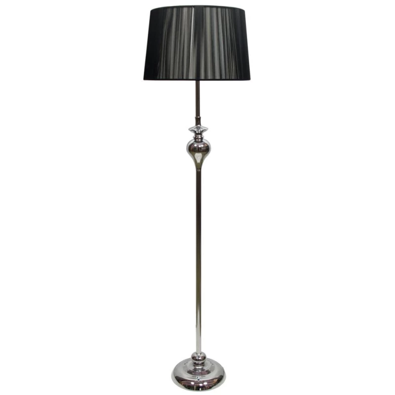 Stojacia moderná lampa GILLENIA - 1xE27, 60W, chrómovaná / čierna