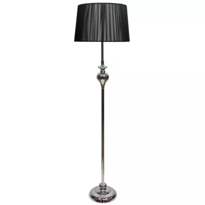 Stojacia moderná lampa GILLENIA - 1xE27, 60W, chrómovaná / čierna