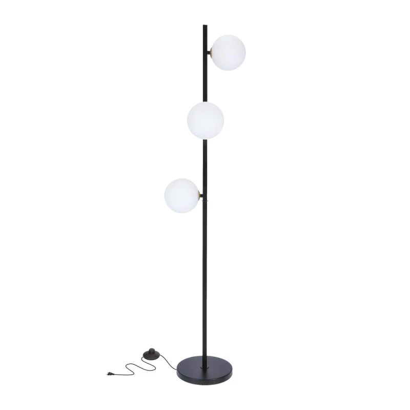 Art deco stojacia lampa KAMA - 3xG9, 28W, čierna / biela
