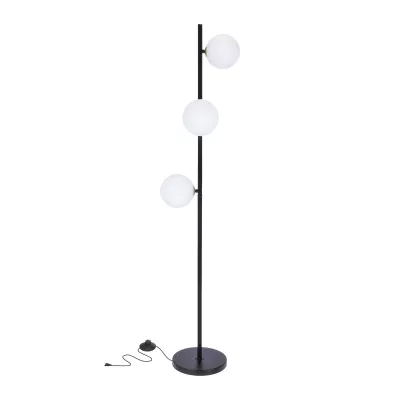 Art deco stojacia lampa KAMA - 3xG9, 28W, čierna / biela
