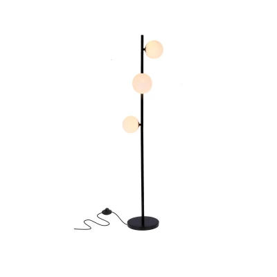 Art deco stojacia lampa KAMA - 3xG9, 28W, čierna / biela