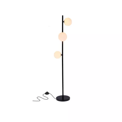 Art deco stojacia lampa KAMA - 3xG9, 28W, čierna / biela