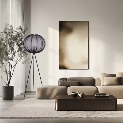 Dizajnová stojacia lampa MELLOW - 1xE27, 40W, čierna