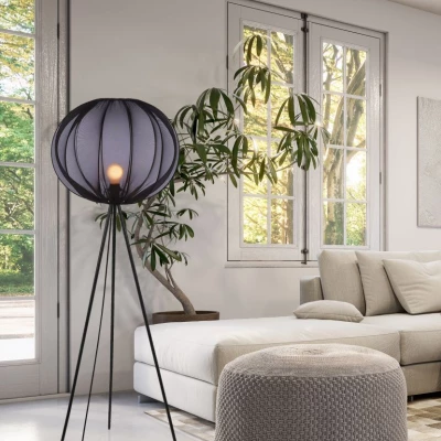 Dizajnová stojacia lampa MELLOW - 1xE27, 40W, čierna
