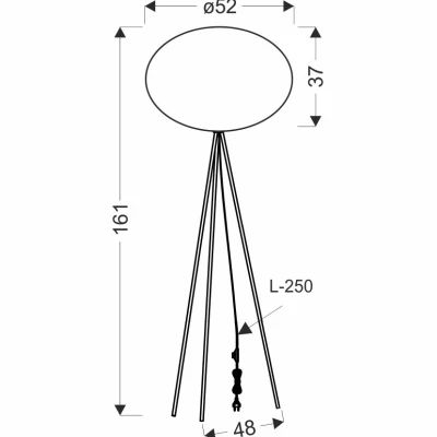 Dizajnová stojacia lampa MELLOW - 1xE27, 40W, čierna