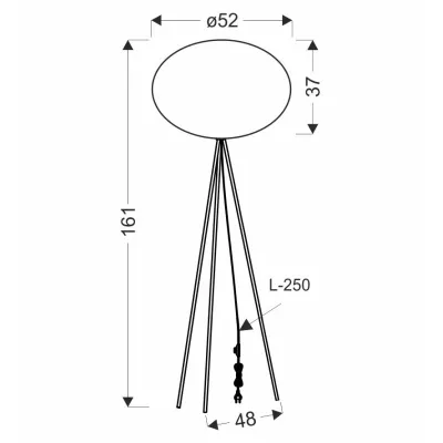 Dizajnová stojacia lampa MELLOW - 1xE27, 40W, čierna