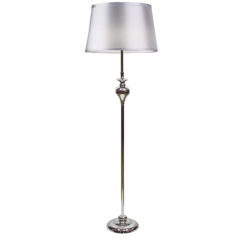 Moderná stojacia lampa PRIMA - 1xE27, 60W, chrómovaná / strieborná