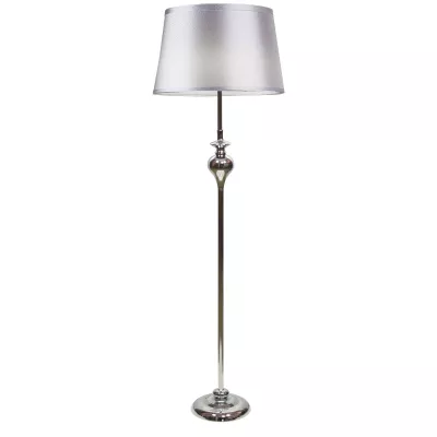 Moderná stojacia lampa PRIMA - 1xE27, 60W, chrómovaná / strieborná