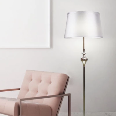 Moderná stojacia lampa PRIMA - 1xE27, 60W, chrómovaná / strieborná