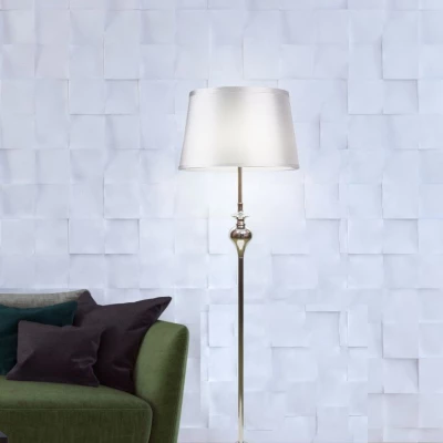 Moderná stojacia lampa PRIMA - 1xE27, 60W, chrómovaná / strieborná
