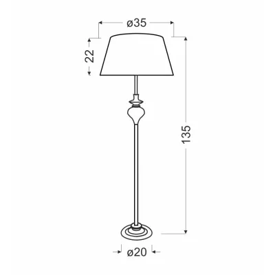 Moderná stojacia lampa PRIMA - 1xE27, 60W, chrómovaná / strieborná
