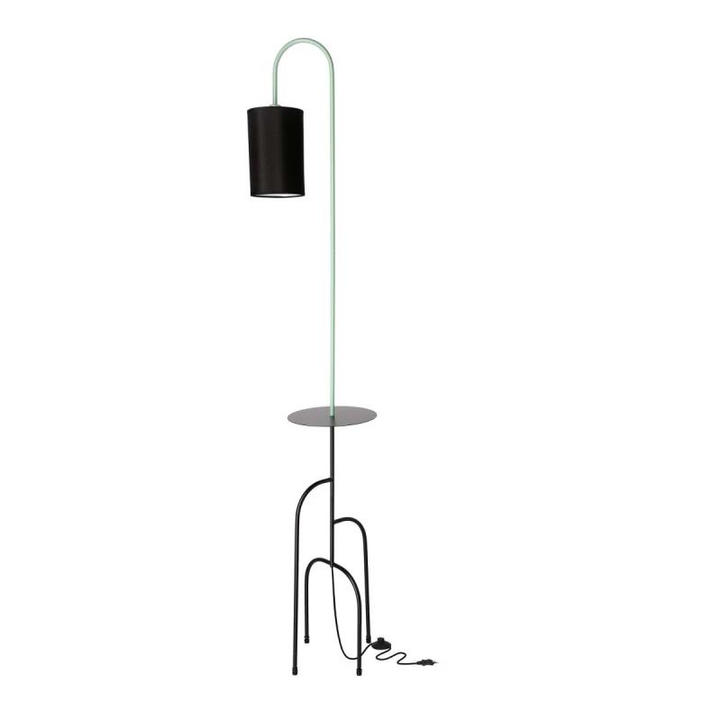 Stojacia dizajnová lampa RAVELLO - 1xE14, 40W, čierna / zelená